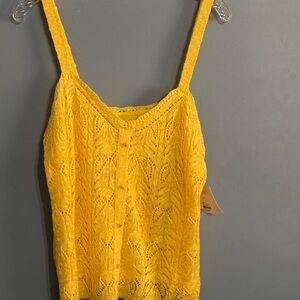LC Lauren Conrad Yellow Cropped Sleeveless Camisole